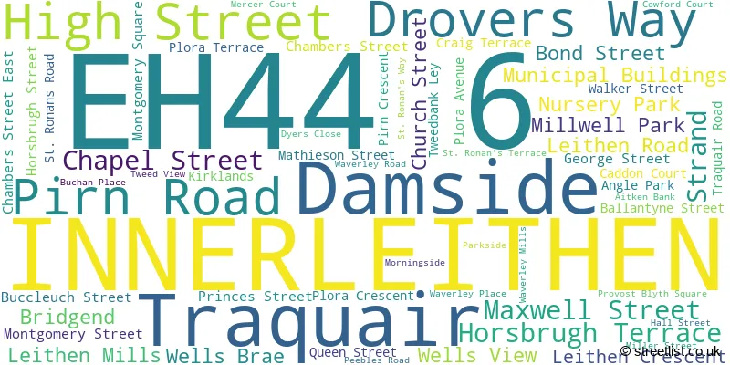 A word cloud for the EH44 6 postcode
